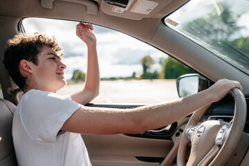 Practice driving in a parking lot.