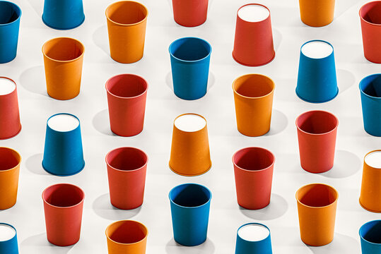 Group of small coffee paper cups