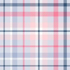 Plaid seamless pattern. Repeating tartan pastel color. Check soft design for prints. Repeated scottish flannel. Madras fabric. Softness wool patterned. Repeat abstract ekose woven. Vector illustration