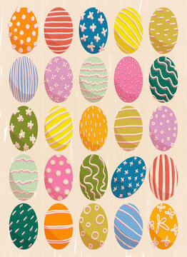 pattern of easter colorful eggs