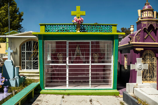 Colorful graveyard in Mexico