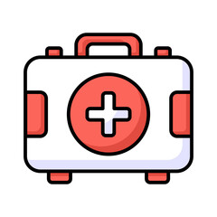 Obraz premium The first aid kit icon typically represents a collection of supplies and equipment used to provide medical assistance in emergency situations