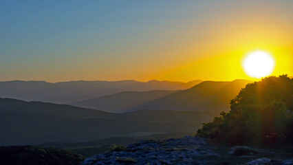 juicy sunrise in the mountains