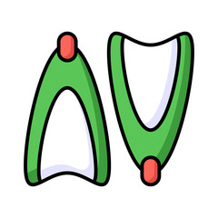 Fins vector design in modern style, swimming equipment icon