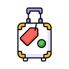 Carefully crafted icon design of luggage bag in trendy style, travel baggage vector customizable design