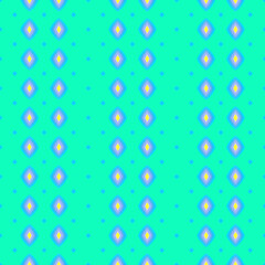 Geometric Seamless Patterns, Cyan Neon
