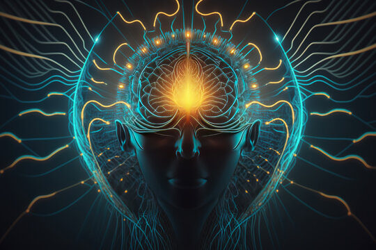 Generative AI. Neural system, psy wave alpha frequency divination