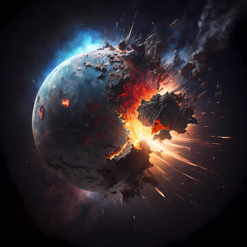 Meteorit kollidiert mit dem Planeten