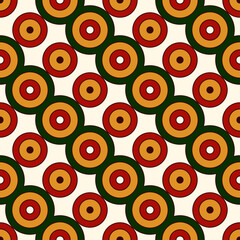 Seamless pattern with diagonal lines and circles. Repeated geometric figures ornamental abstract background.