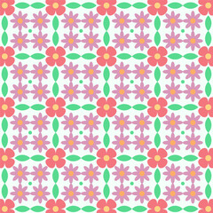 Flowers Square Pattern. Spring, Summer Decoration For Package, Textile. Flat Vector Illustration