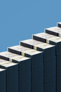 US dollars money staircase / growth /salary /savings concept