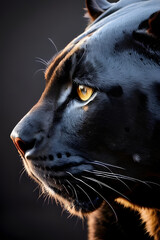 Black panther face feline , isolated , wildlife Portrait Wildlife animal. Generative ai