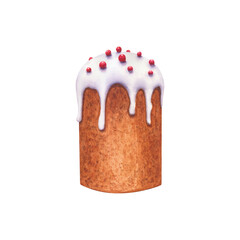 Easter cake with red berries on a transparent background.