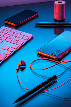 Vibrant scene / working desk.