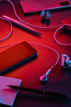 Vibrant working desk scene