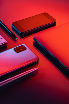 futuristic scene with tech accessories.