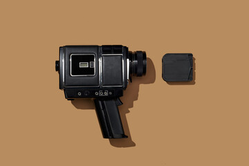 vintage movie camera and cartridge