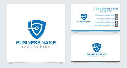 data secure shield safe security technology logo design template
