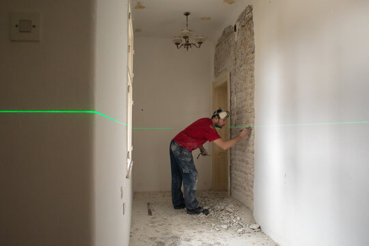 Apartment renovation using a laser