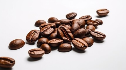 Obraz premium Coffee Beans Isolated on White Background. Ai Generated
