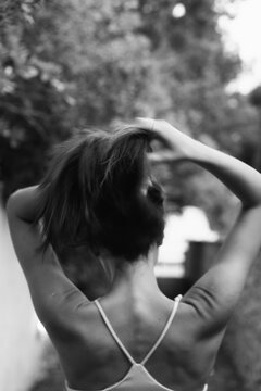 Woman in the summer twilight