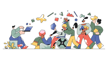 Pay your participants partners seamlessly. Group of people hold money