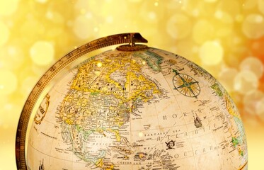 Classic school globe. Education geography