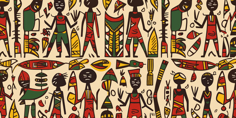 Creative flat depiction of Juneteenth tribal symbols