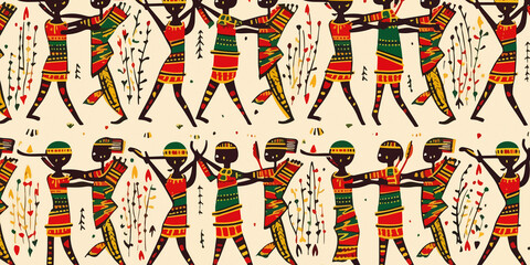 Creative flat depiction of Juneteenth tribal symbols