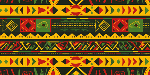 Artistic Juneteenth concept with tribal patterns