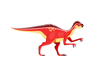 Cartoon Pegomastax dinosaur character, cute dino or kids Jurassic park toy animal, isolated vector. Funny cartoon Pegomastax dinosaur character or paleontology extinct animal or reptile lizard