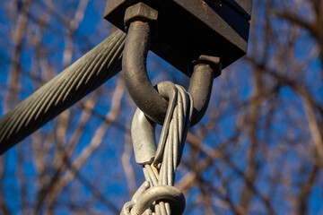 Close up of steel connections