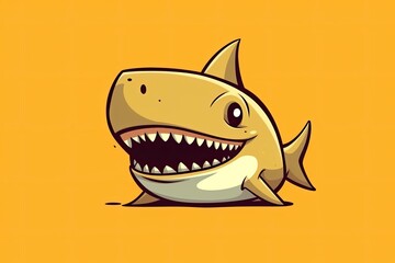 happy cartoon shark. Generative AI