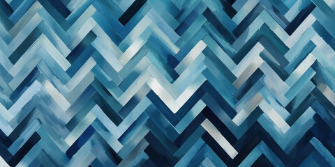 chevron blue zig zag painted seamless pattern Generative AI