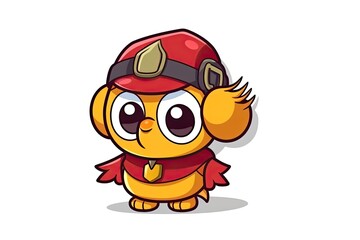 Fototapeta premium cute bird wearing winter accessories. Generative AI