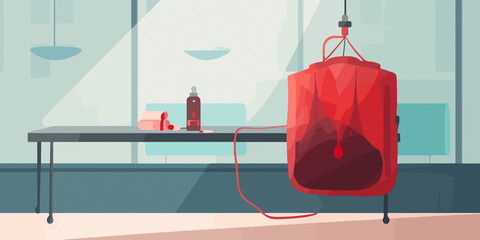 Hand drawn flat illustration of a World Blood Donor Day, concept background