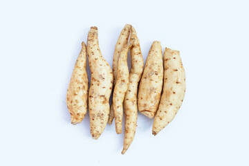Sweet potato on white background.