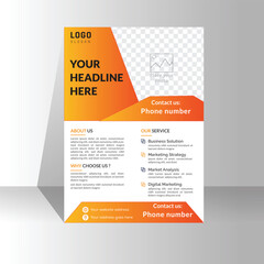 Modern A4 corporate creative clean business flyer design template layout for advertising and promotion growth. vector white background color circle design flyer template. unique image flyer inspire.
