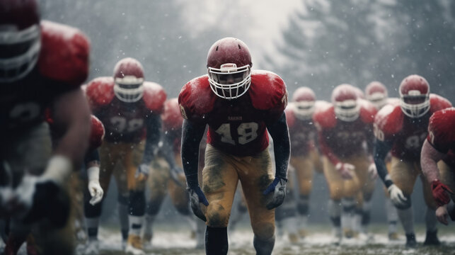 Match of american football realistic photo realistic. Al generated