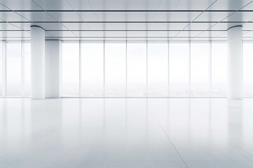an Empty Room with Abundant Natural Light and Large Window. Generative AI