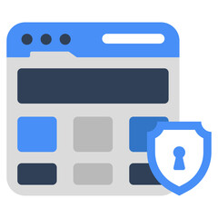 Web security icon, editable vector