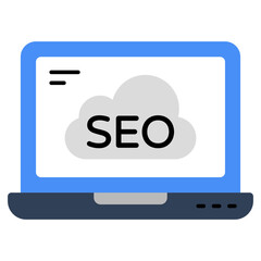 Editable design icon of cloud seo 