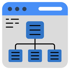 Conceptual flat design icon of web hierarchy