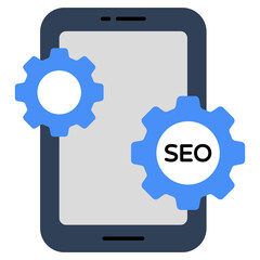 A colored design icon of mobile setting 