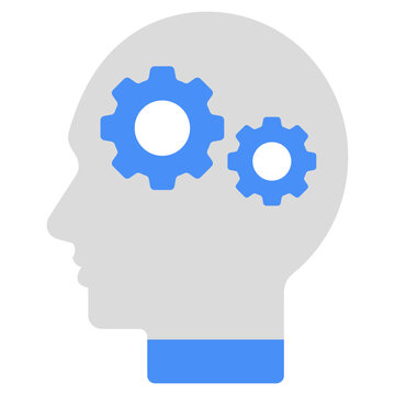 Flat design icon of mind development 