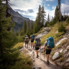 beauty and serenity of hiking in nature, ai