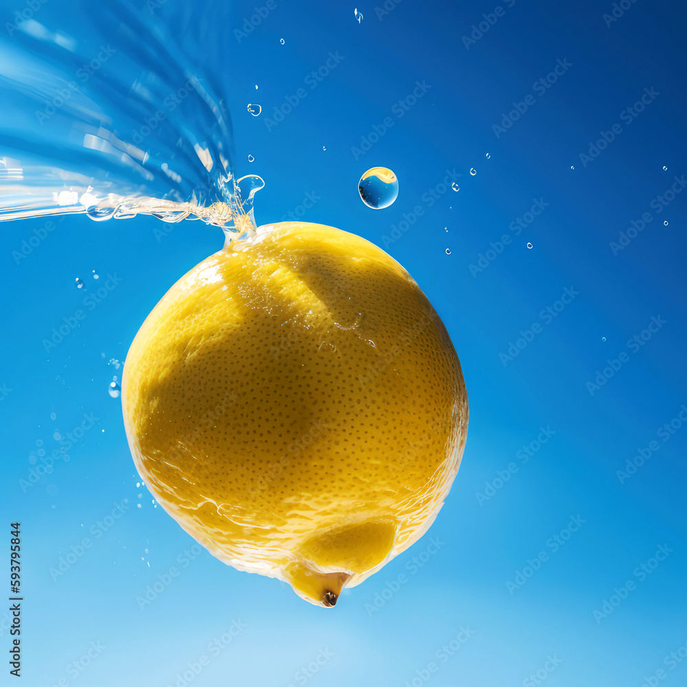 Wall mural bright and juicy essence of a lemon, ai