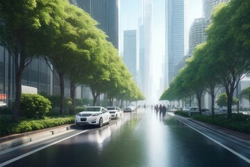 Eco futuristic city, generative ai