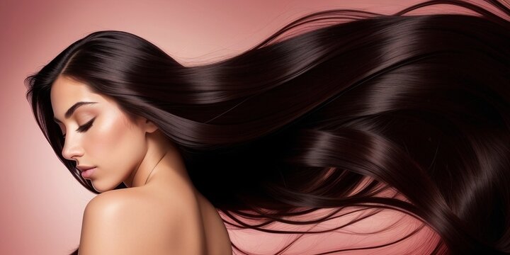 Beautiful brunette woman with long hair, generative ai image, beauty, fashion