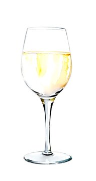 White wine glass, generative ai